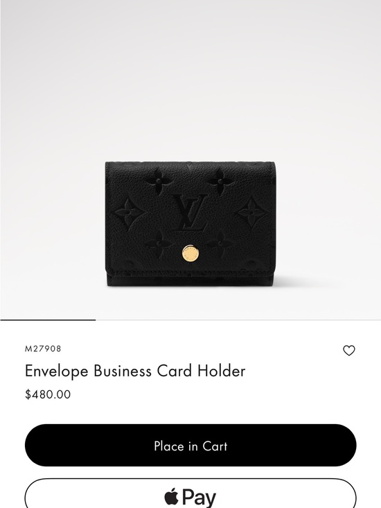 Louis Vuitton Accessories - Louis Vuitton Black Embossed Monogram Envelope Card Holder with Gold Snap